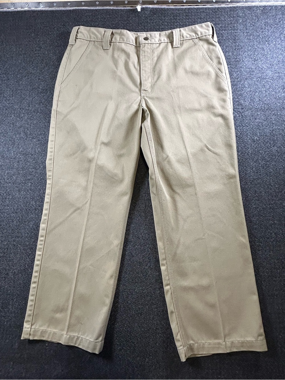 Carhartt Pants Mens 38x28 B290 KHI Khaki Blended Twill Work Tan Chino Casual